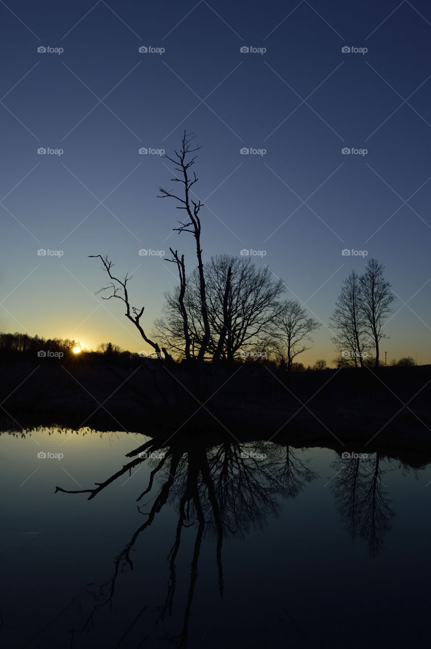 beautiful winter sunset