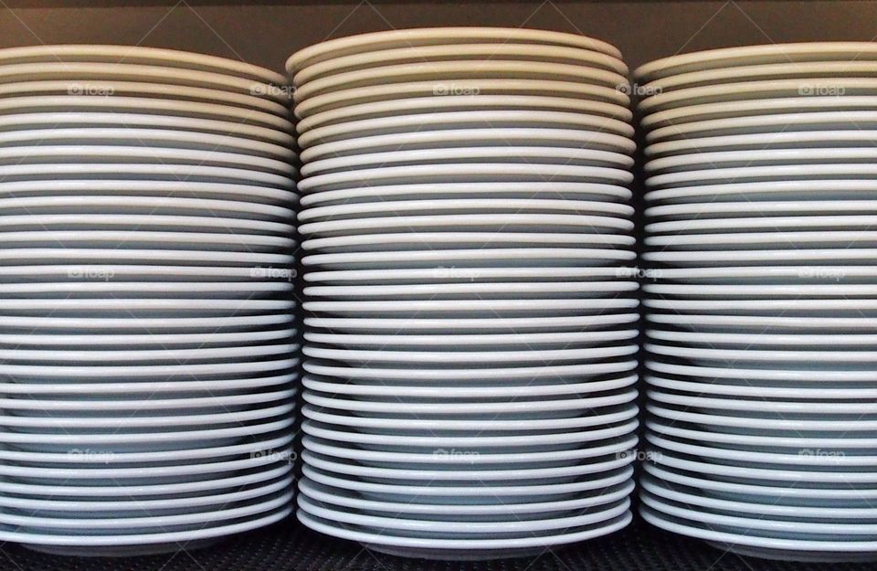 Stack of white plates