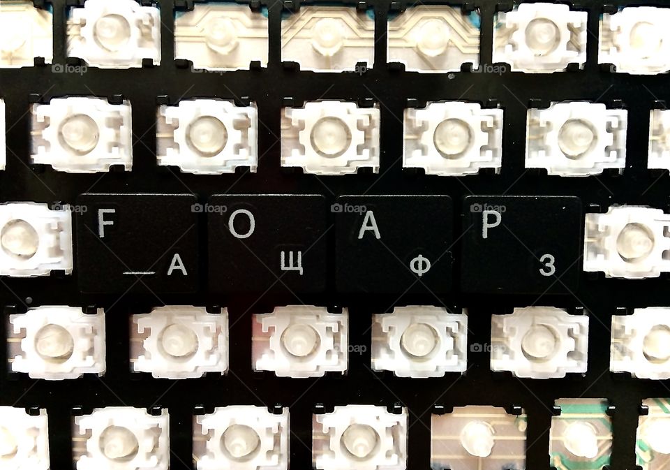 the word "foap" on a broken keyboard