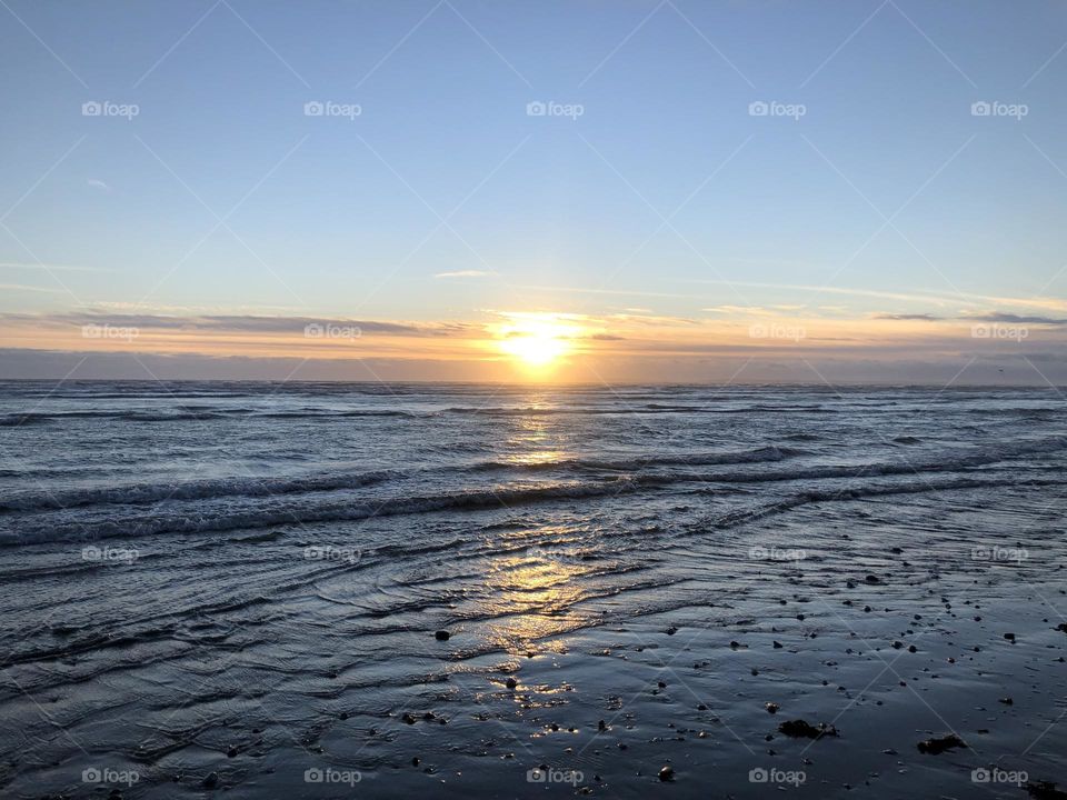 Sunset on the beach 