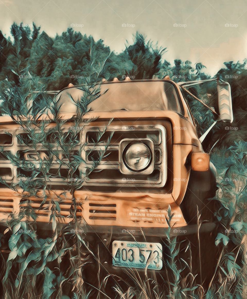 Old GMC Truck Abandoned In A Missouri Field 