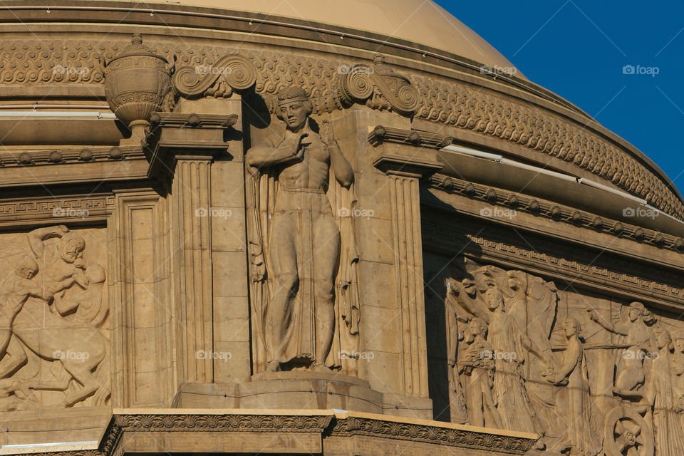 Roman statue architecture dome San Francisco landmark