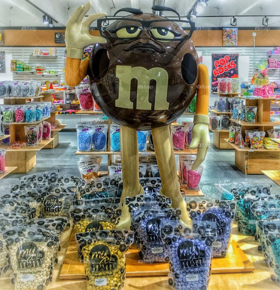 Chocolate M & M display