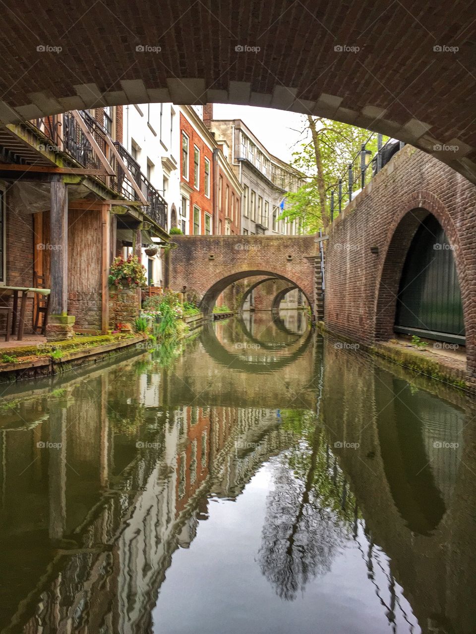 Canal under arch bridge