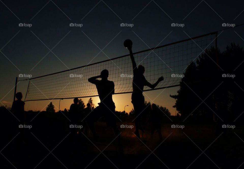 volleyball beach summer sunset by linderborg