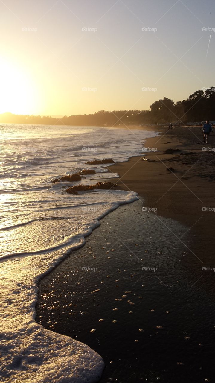 Watching the tide come in on a Los Angeles beach