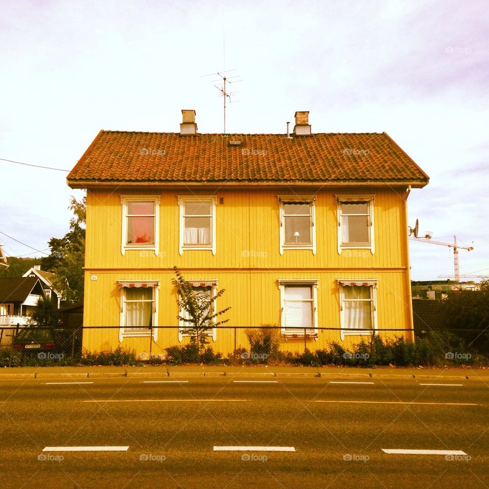 Yellow house.