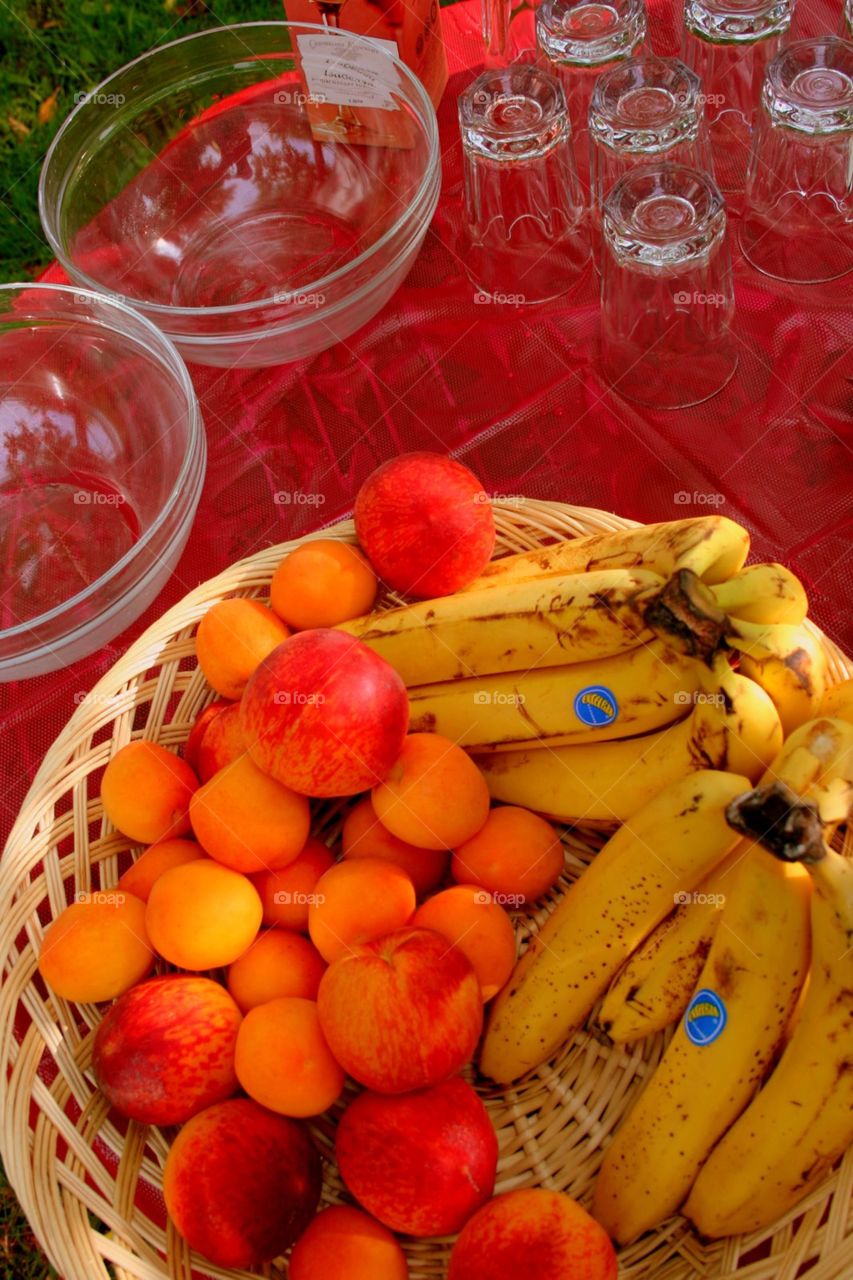 Bright fruits on the celebration table.