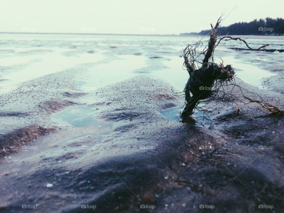 water and sand. at cherating beach