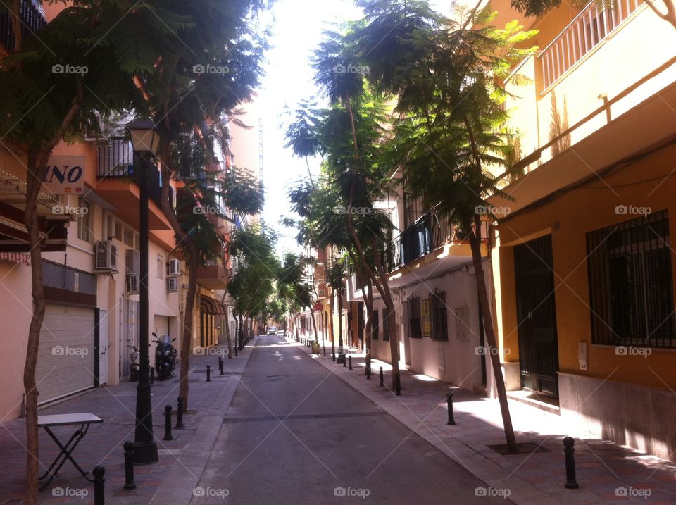 Narrow street in Fuengirola old city