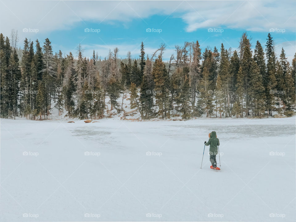 Snowshoeing In winter