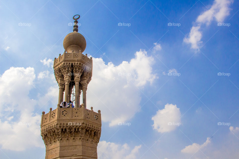 Photographers taking some shots from the top of the Minaret