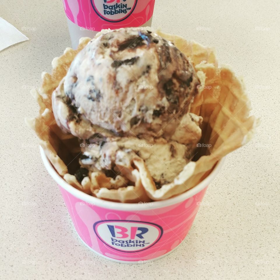 Waffle Bowl. Ice cream at Baskin Robbins