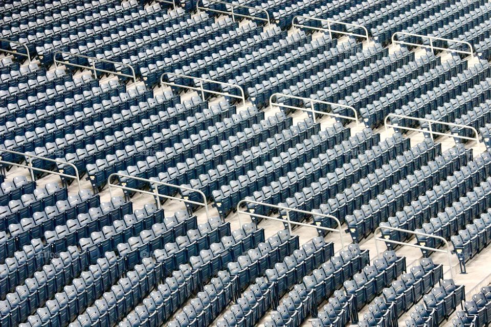 Empty seats at a professional baseball game