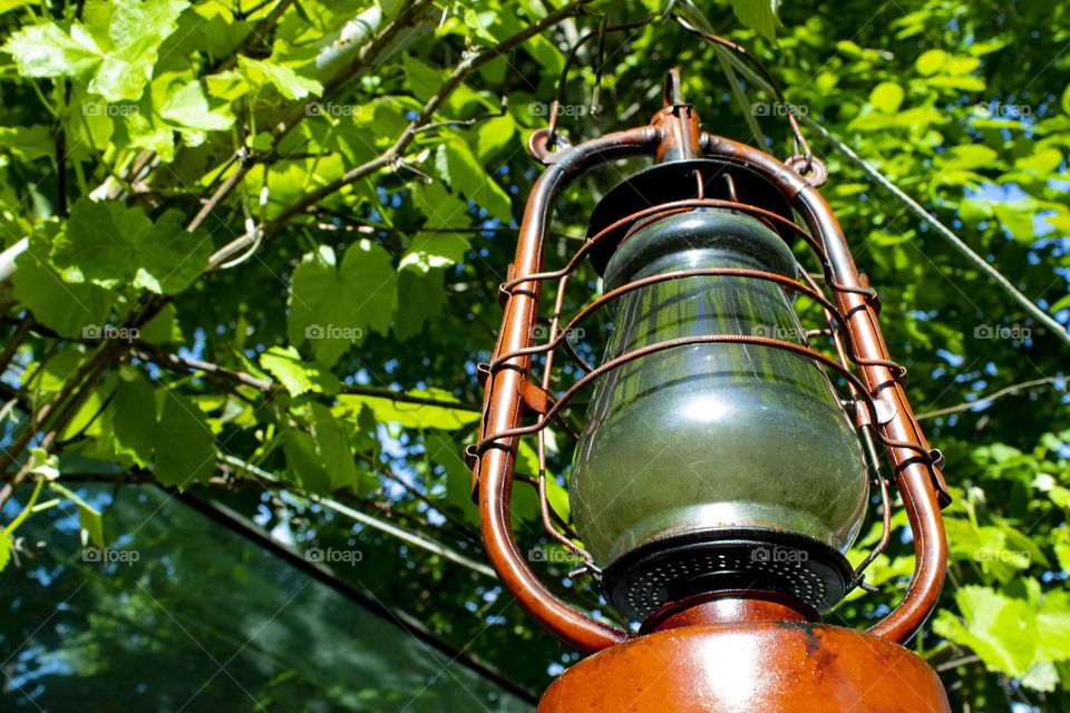 Old kerosene lamp in nature