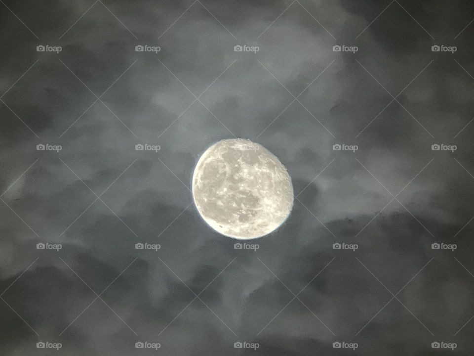 Cloudy moon in the sky 