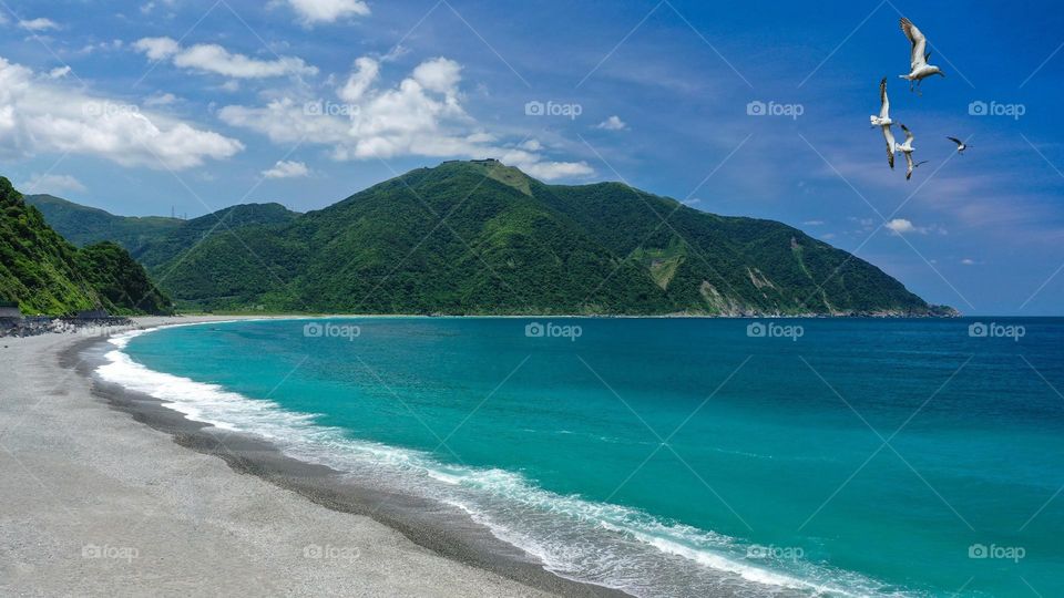 Beautiful mountain and beach scenery