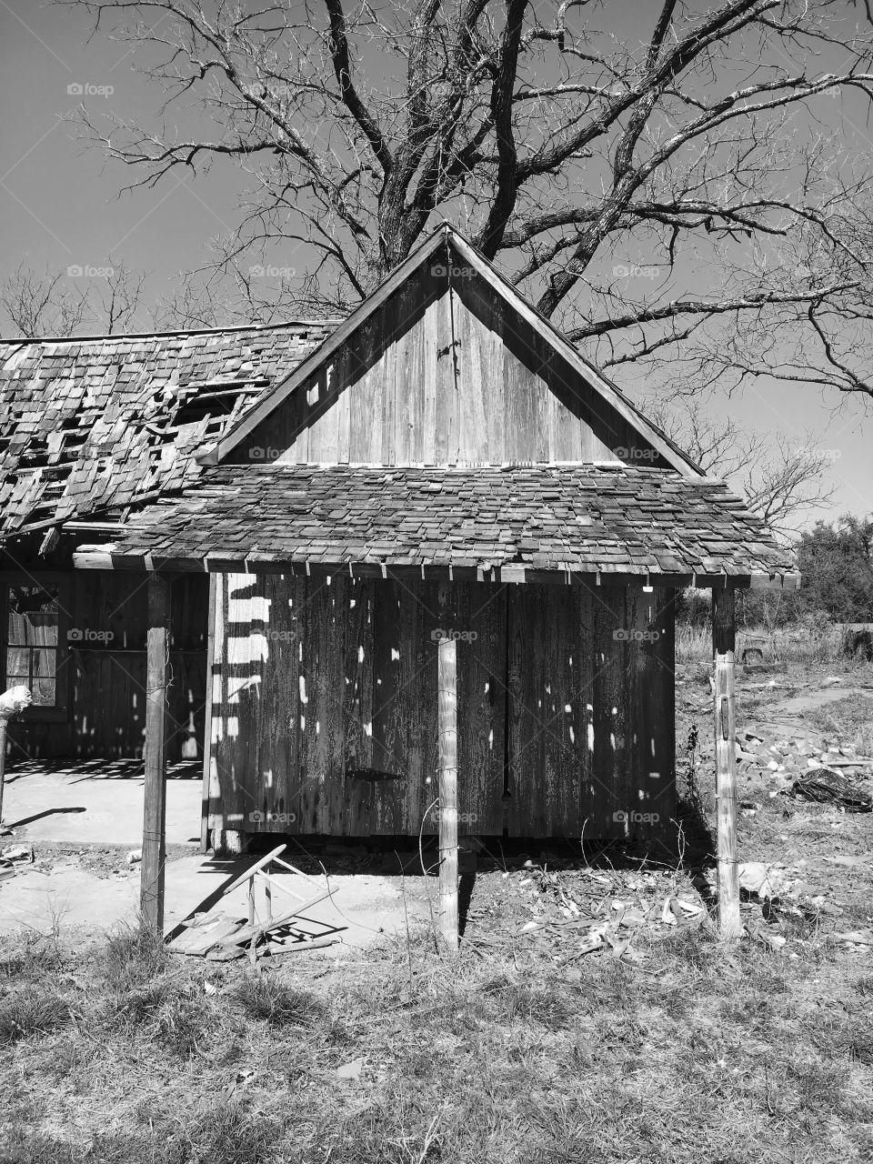 Abandoned two room farm house. 