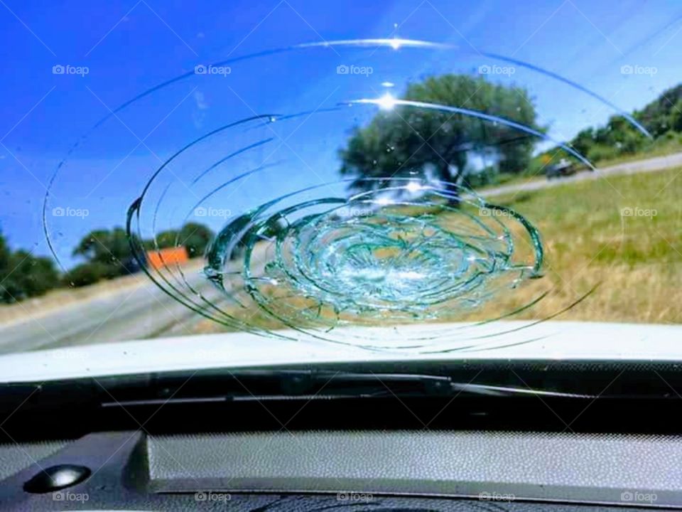 Broken windshield Kyle, Texas
