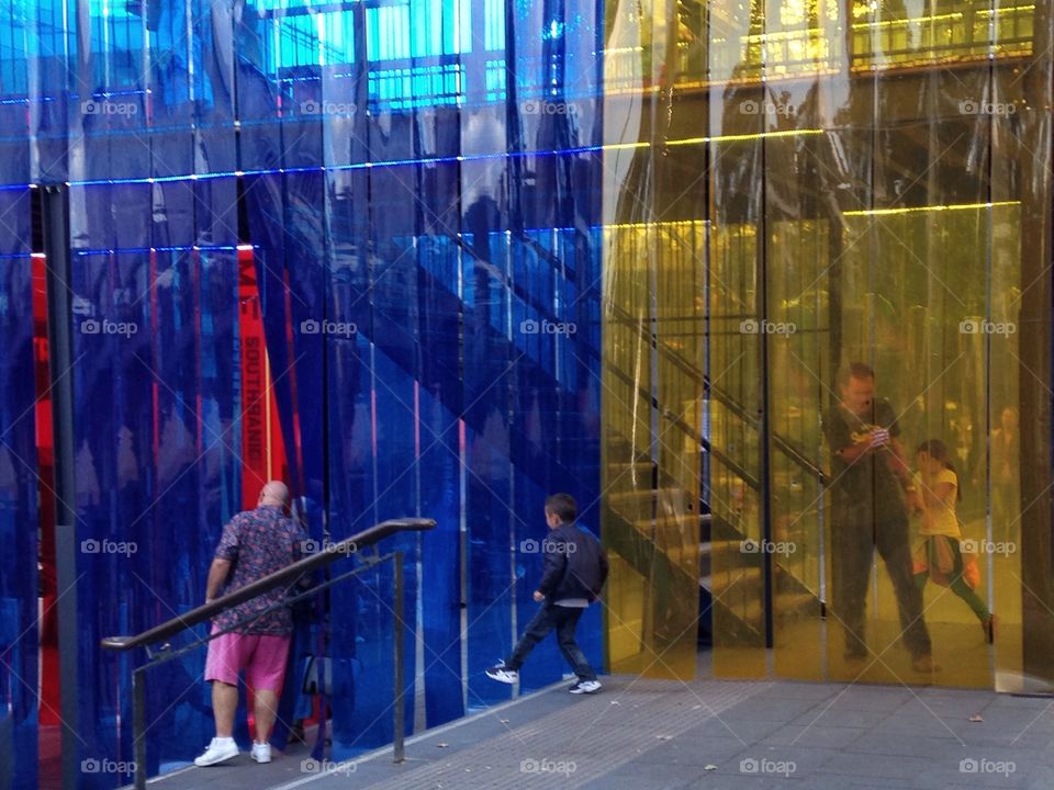 Colours outdoors. Southbank Centre, staircase festival of love