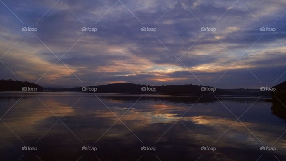 Silhouette of mountain during sunset