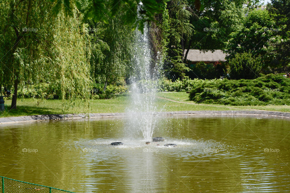 Water fountain in city park