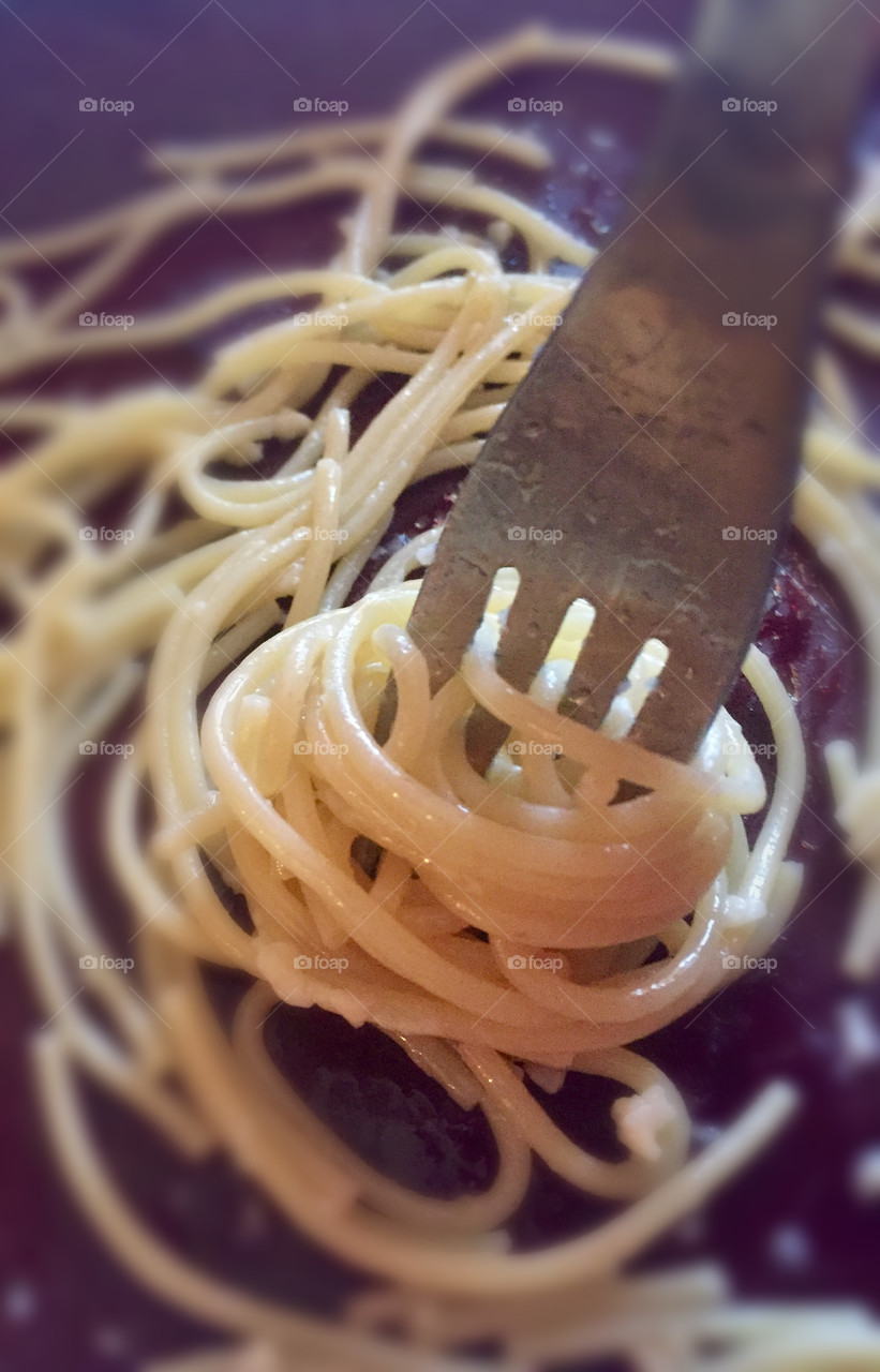 Spaghetti with fork
