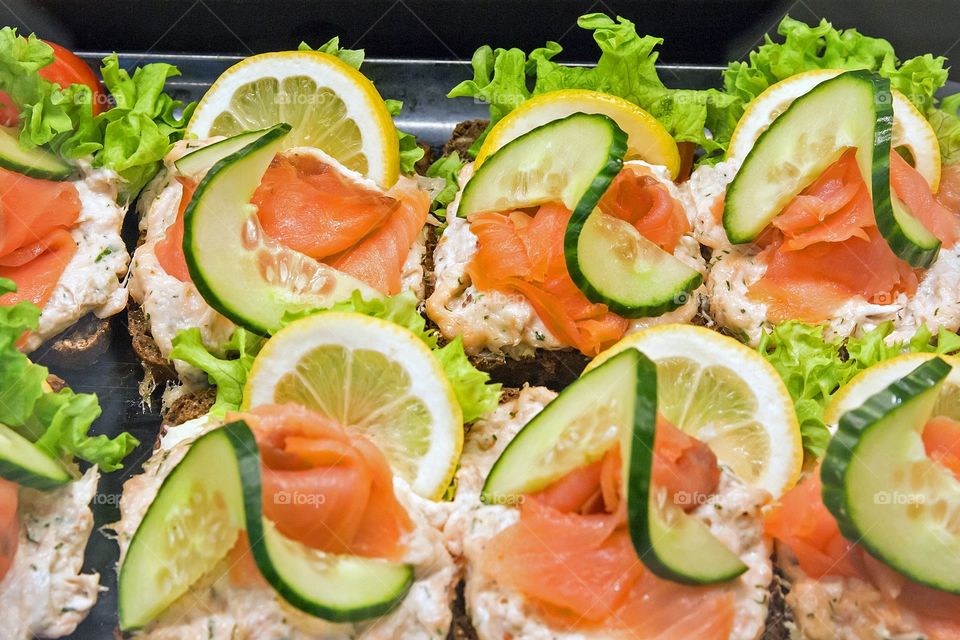 Salmon sandwiches