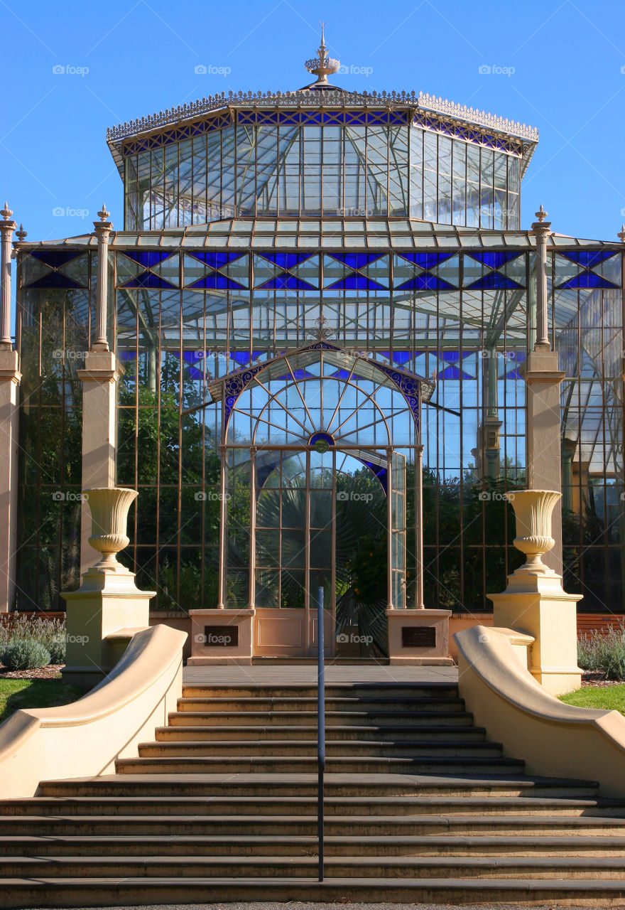 botanical blue glass house by kshapley