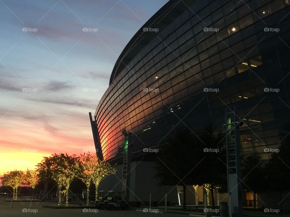 Sunset at Dallas Cowboys stadium