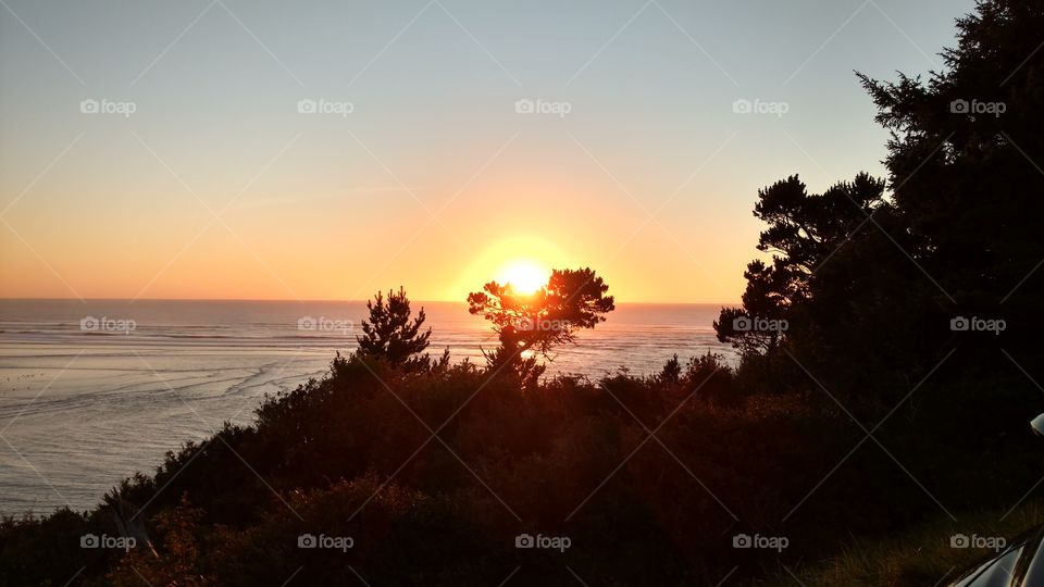 Beautiful Sunset over the Ocean,