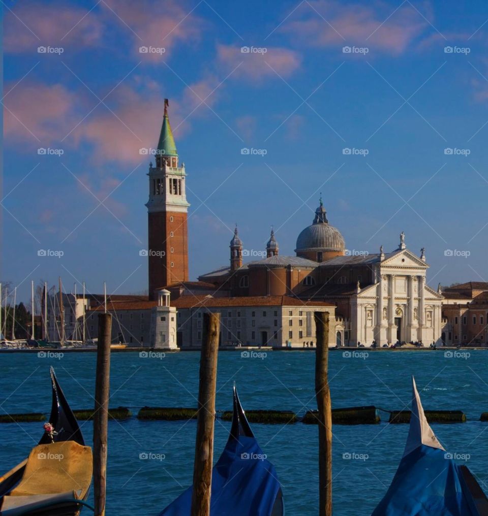 Sunset on the Chiesa di San Giorgio Maggiore looking across the Grand Canal - surely one of the most iconic photos of Venice