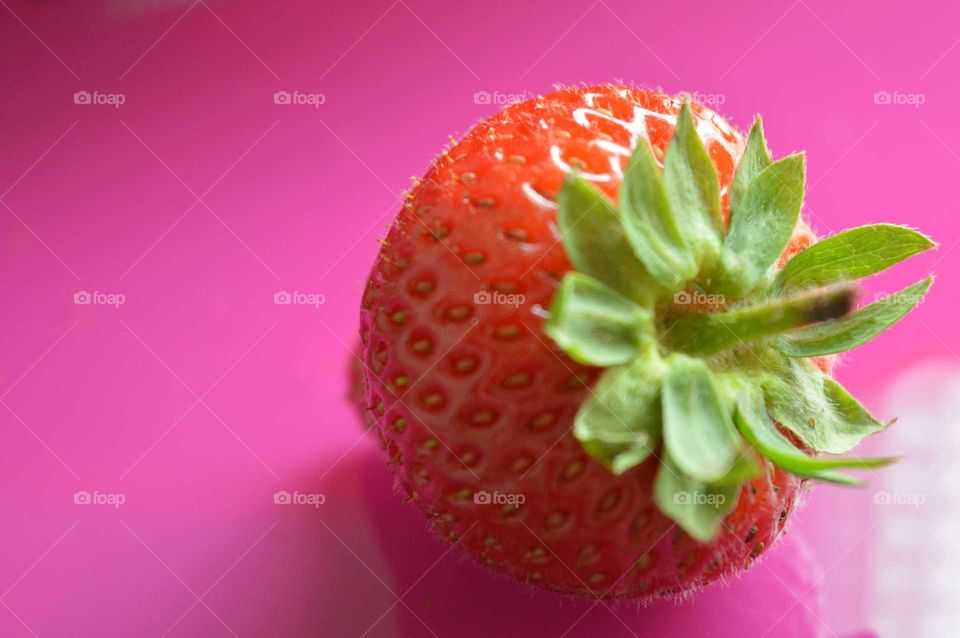 Extreme close-up of strawberry fruit