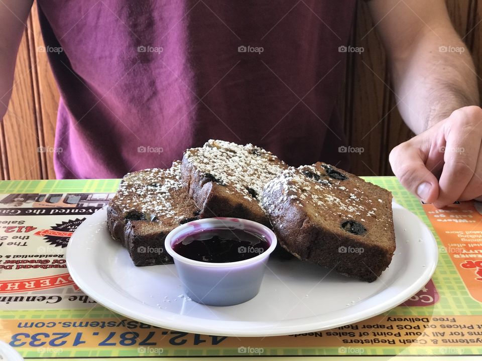 Blueberry Banana Bread French Toast for Breakfast