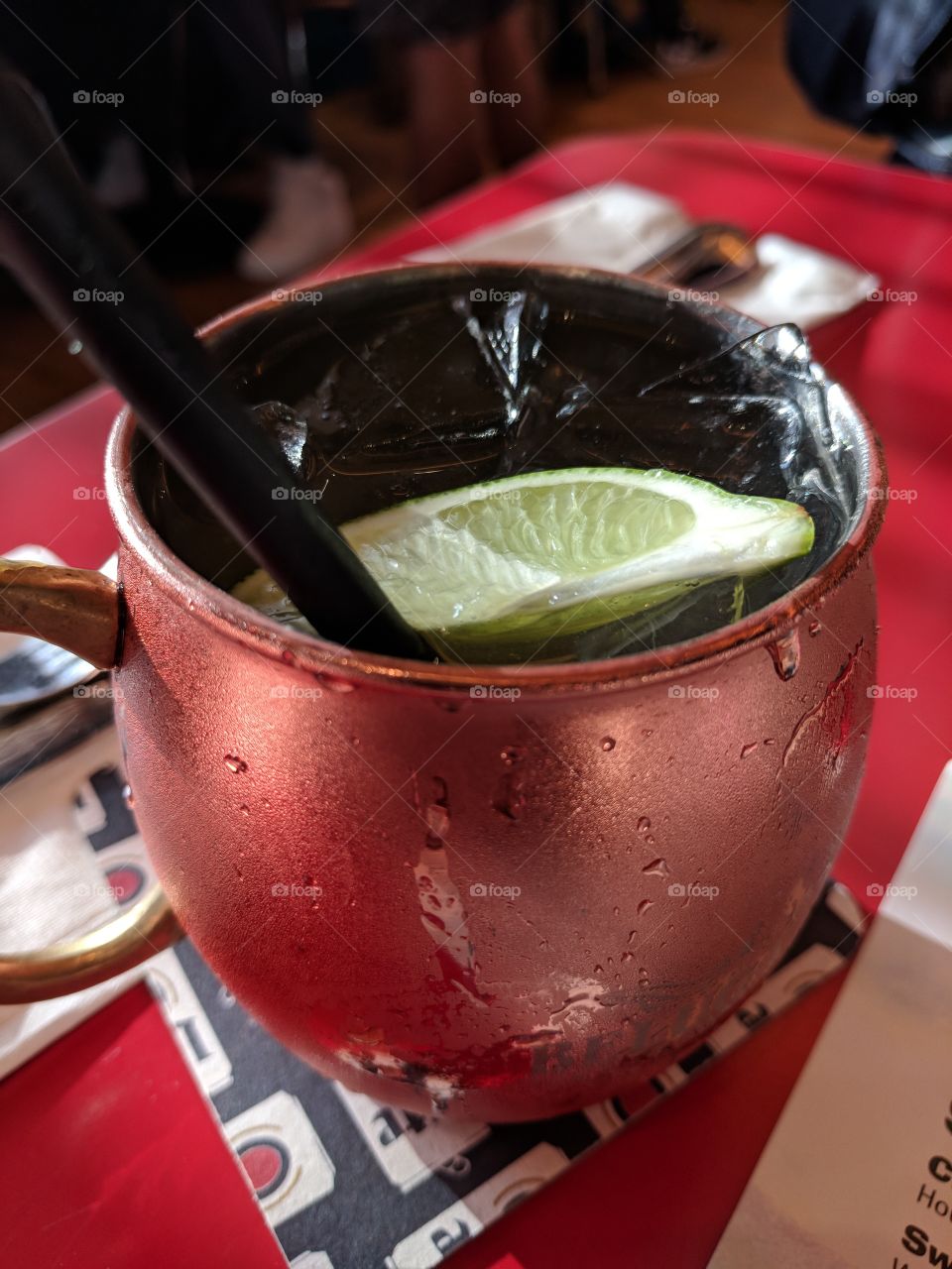 Moscow mule at restaurant
