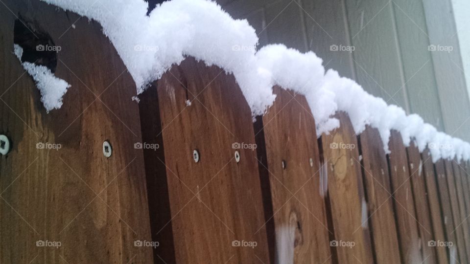 Spring Snow On The Fence