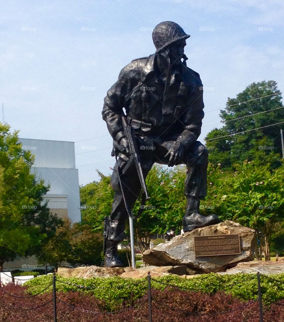 Big Mike statue in  NC.. Iron Mike statue on Fayetteville, NC at the Airborne & Special Operations Museum.  Near Fort Bragg. 