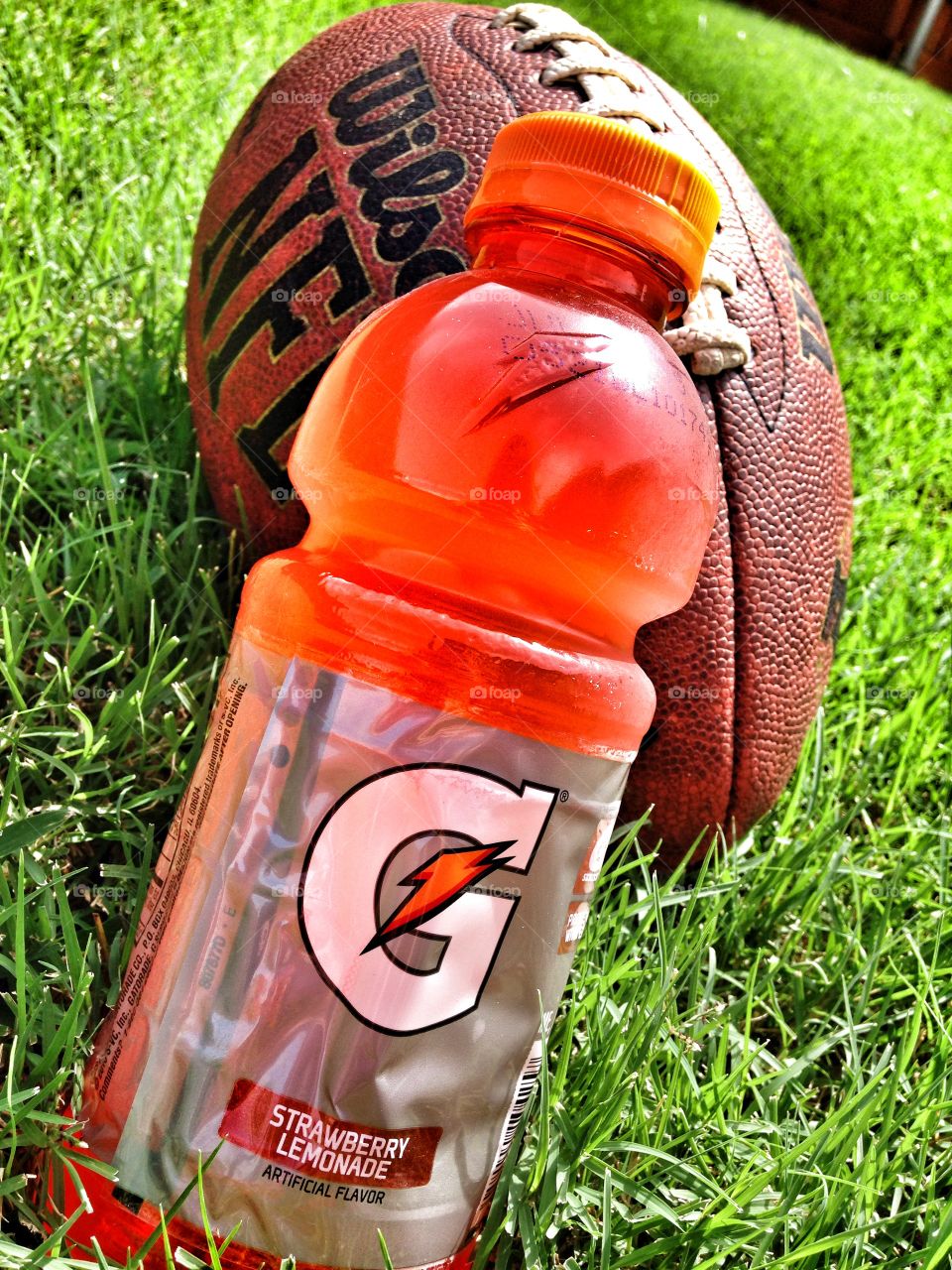 Time to hydrate. Gatorade and Wilson football
