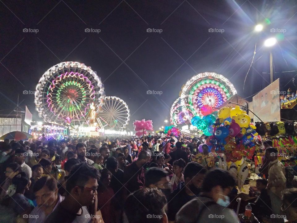Night life at Navratri fair.