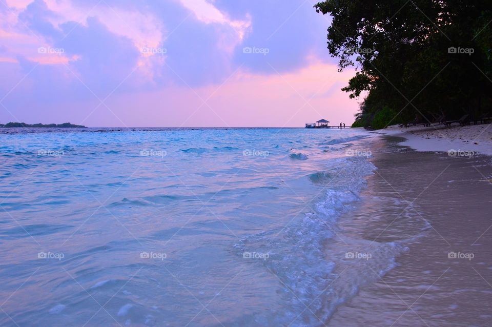 lavender sky in Maldives