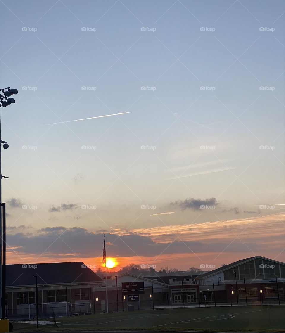 Sunrise over Northampton Middle School 