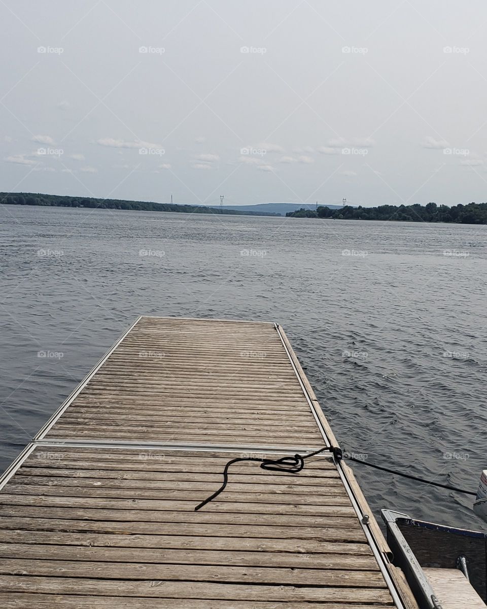 small jetty  in the natural river