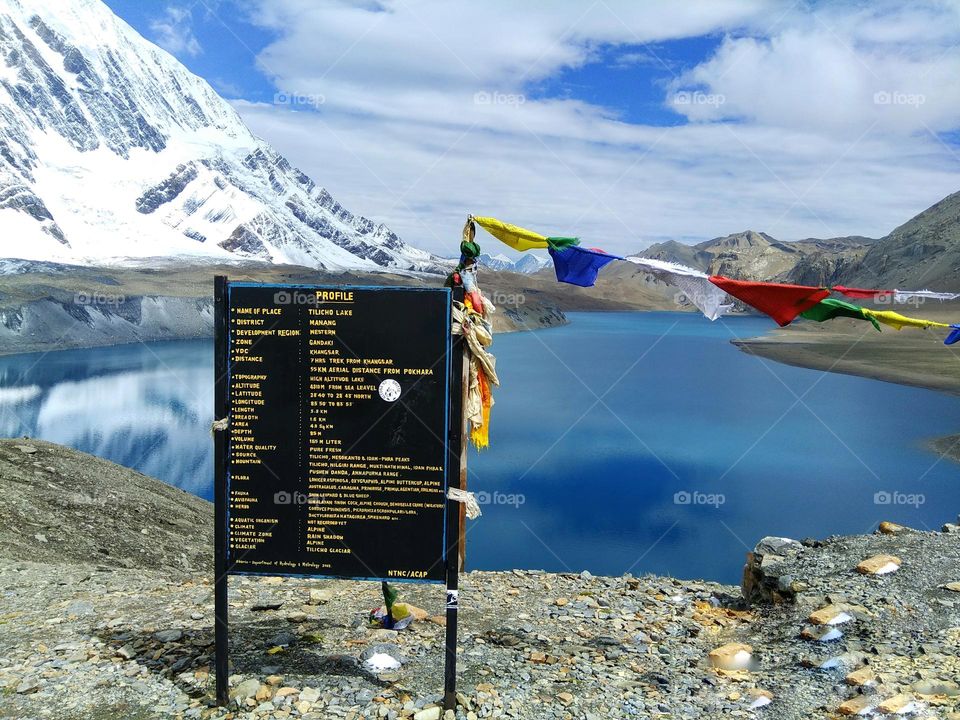 A snap of Tilicho lake in mid summer. This lake is considered one of the highest lakes in the world which is situated in Manang, Nepal.