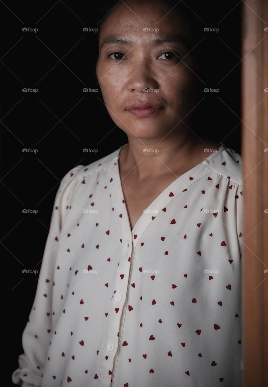 Portrait of a young tangkhul naga mother.