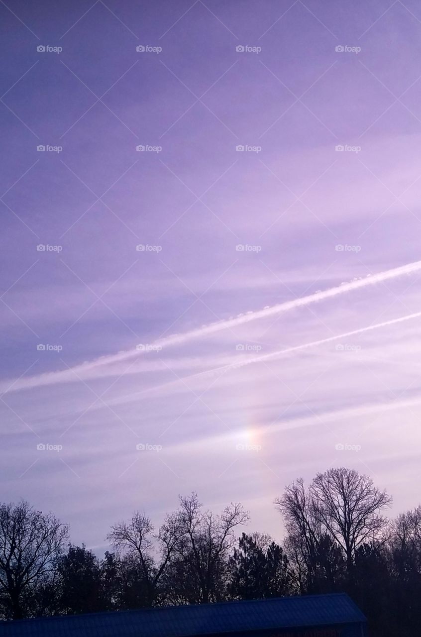 slight rainbow on sunny day