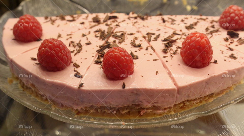 Rasberry mousse cake.