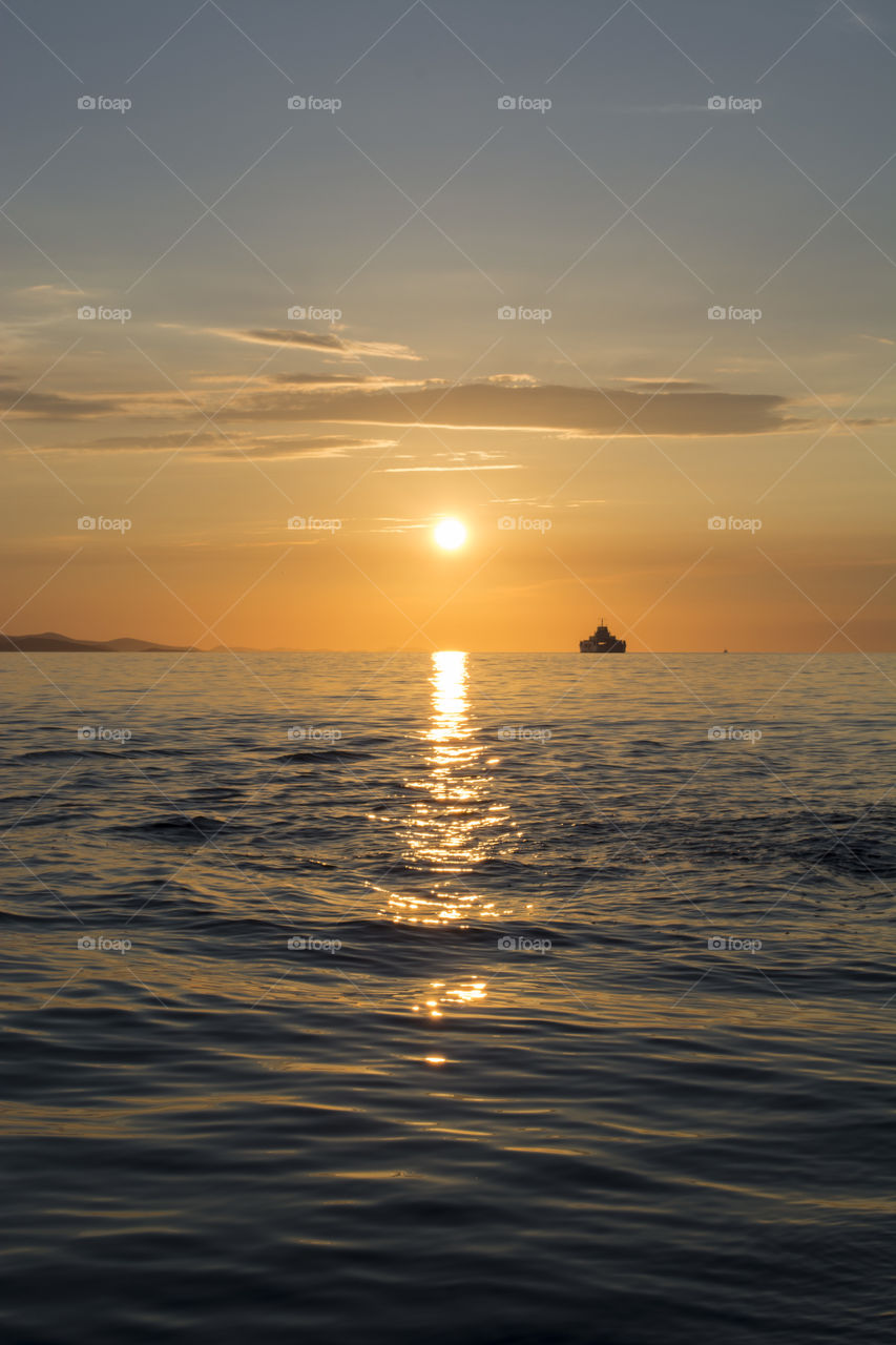 Beautiful sunset by the sea