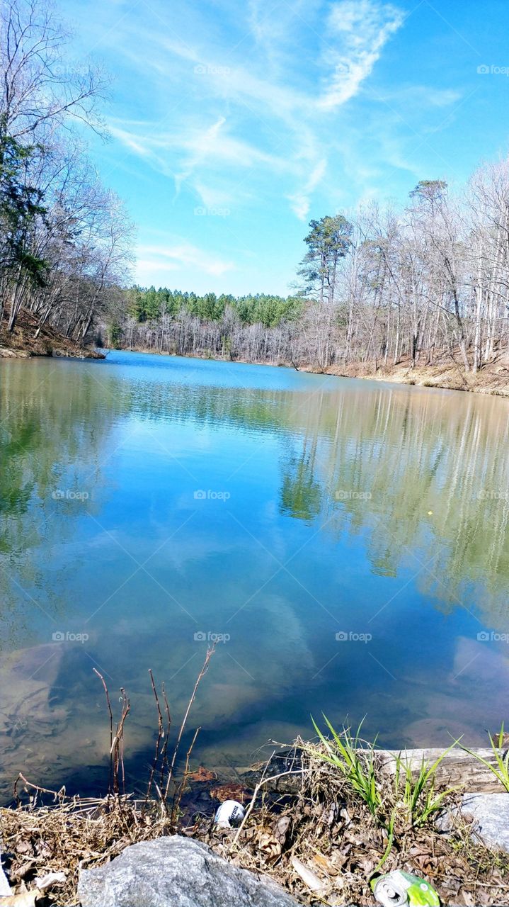 sitting on the bank