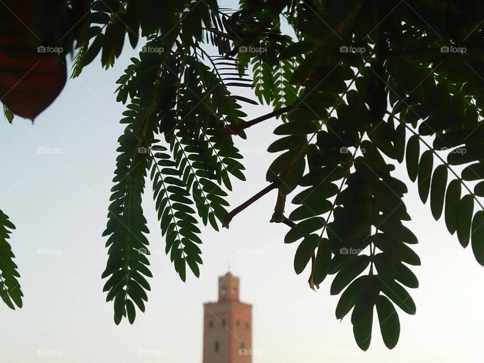 View to minaret mosque