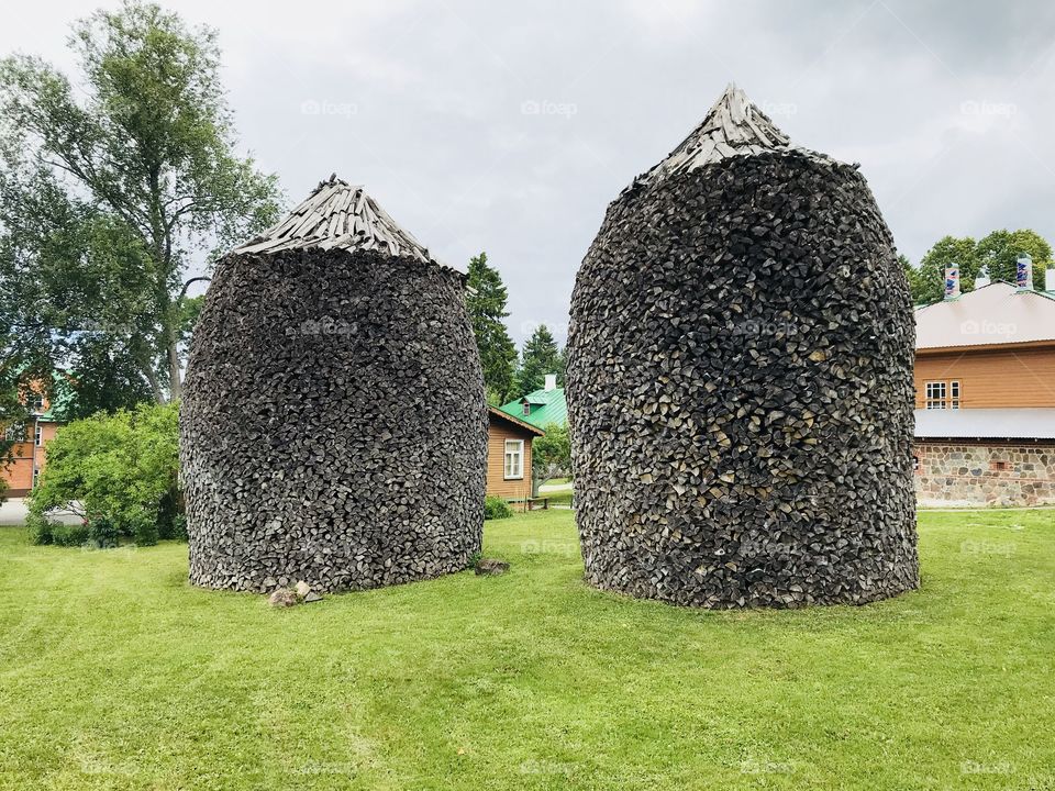 On the territory of Pyukhtitsky monastery there are such piles. Pyukhtitsky Assumption Monastery - Orthodox women's stauropegial monastery of the Russian Orthodox Church. Kuremäe. Illuka. Ida-Virumaa. Eesti.Estonia🇪🇪